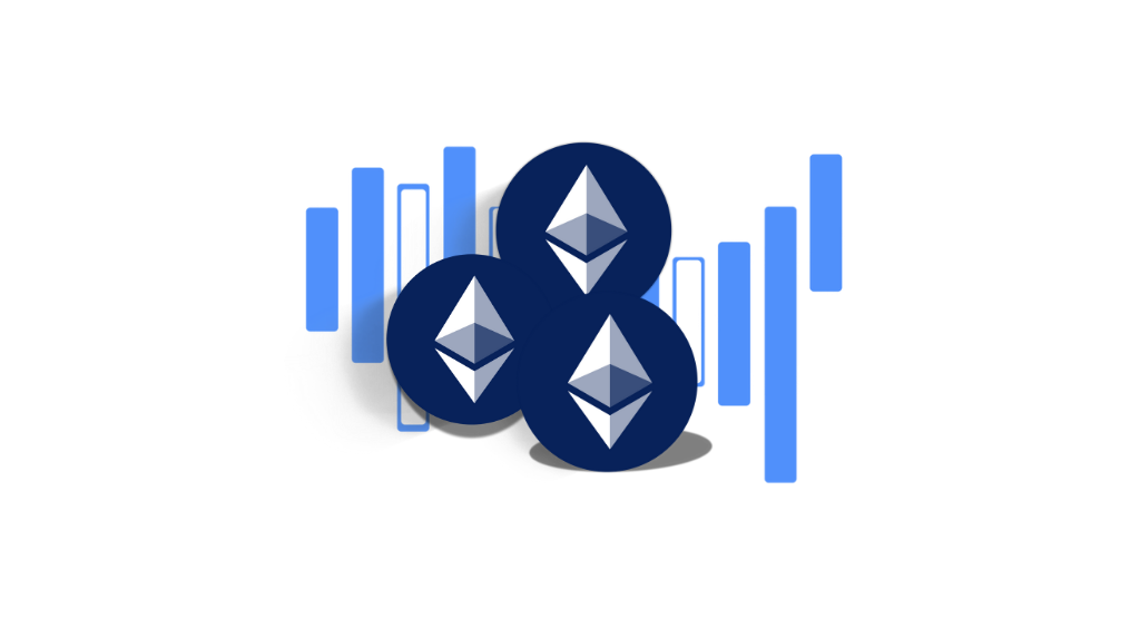 Ethereum Logo and price candlesticks image