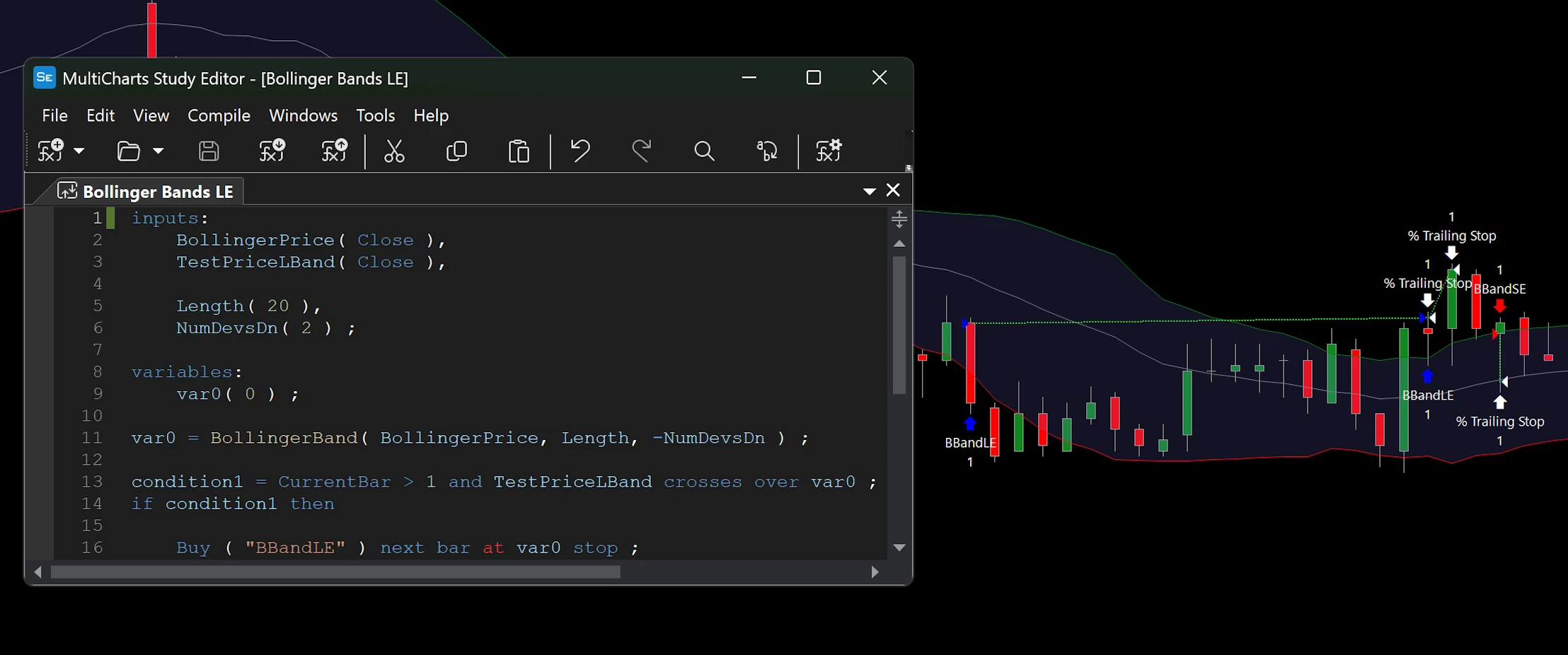Multicharts Design desktop