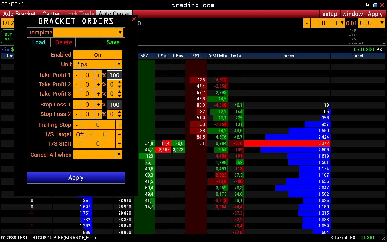 Volfix Trading DOM